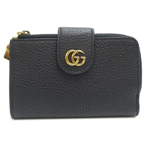 GUCCI Black Leather Bamboo Wallet - Picture 1 of 10